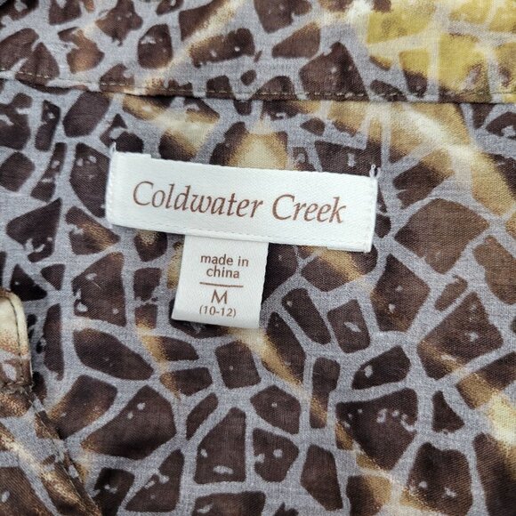 Coldwater Creek Women's Brown Animal Print Pattern, Textured Tunic Top Size M - Picture 8 of 10